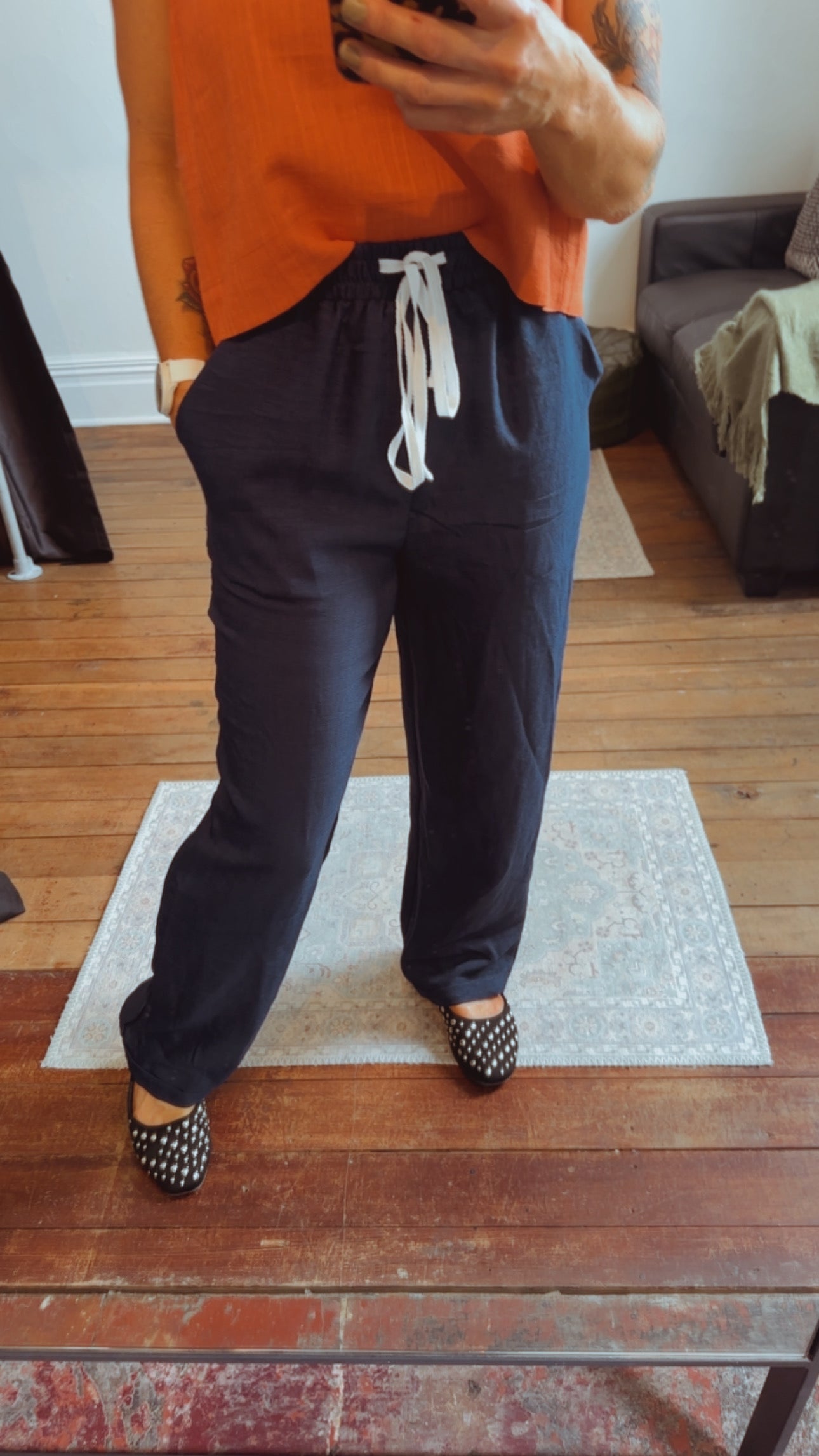 Navy blue lightweight comfy pants