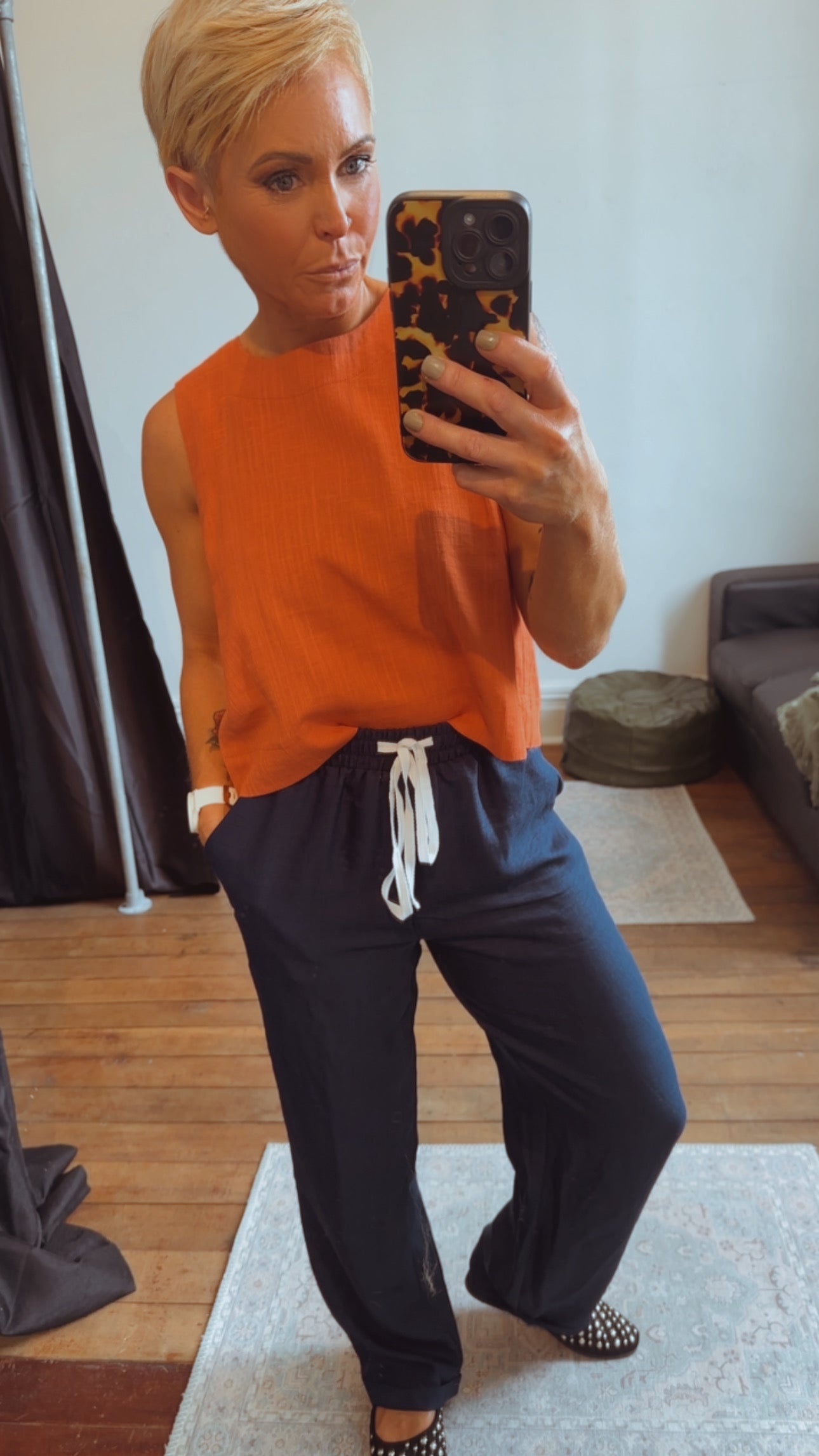 Navy blue lightweight comfy pants