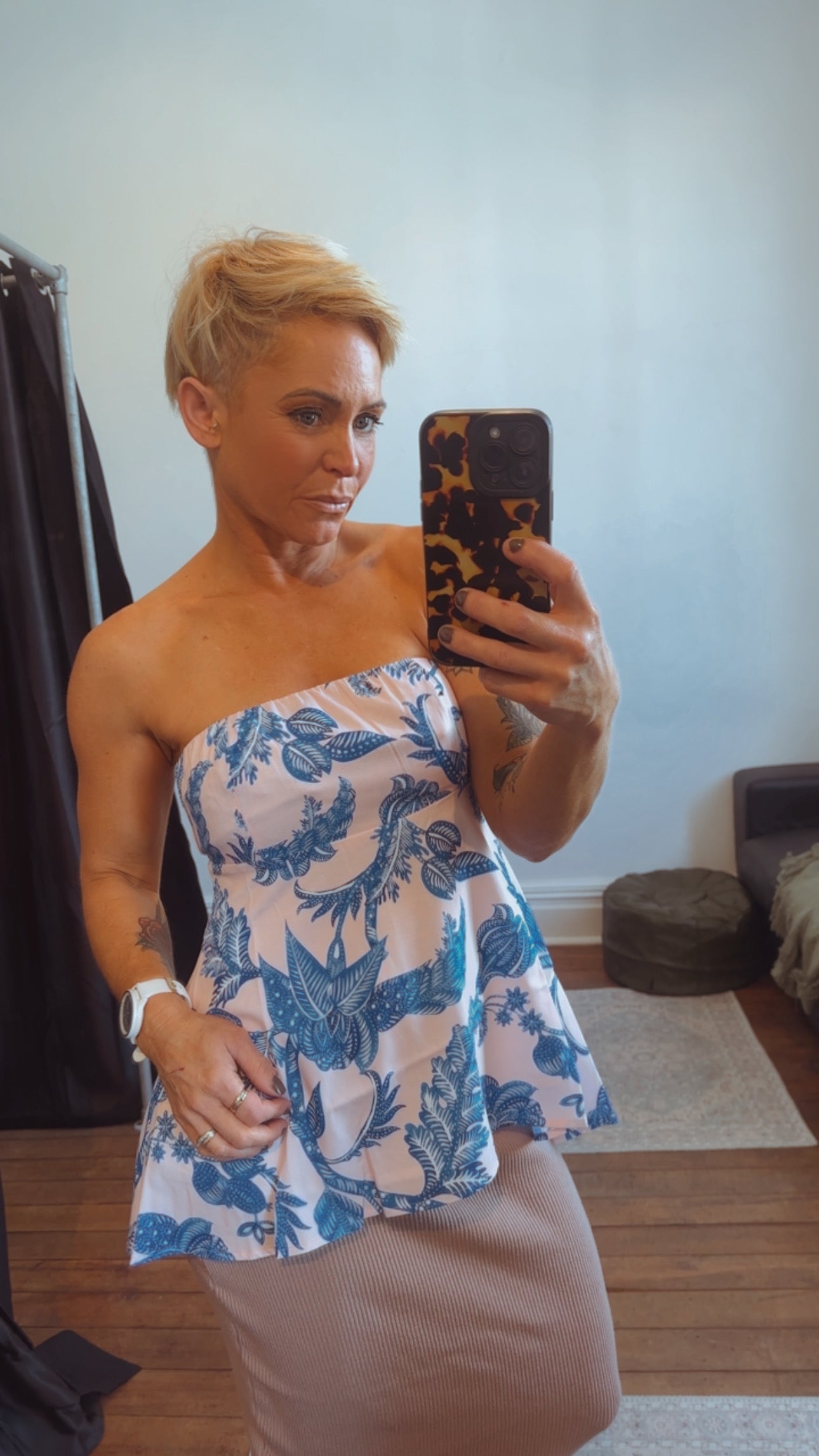 Refuge Cotton Candy Capsule strapless top