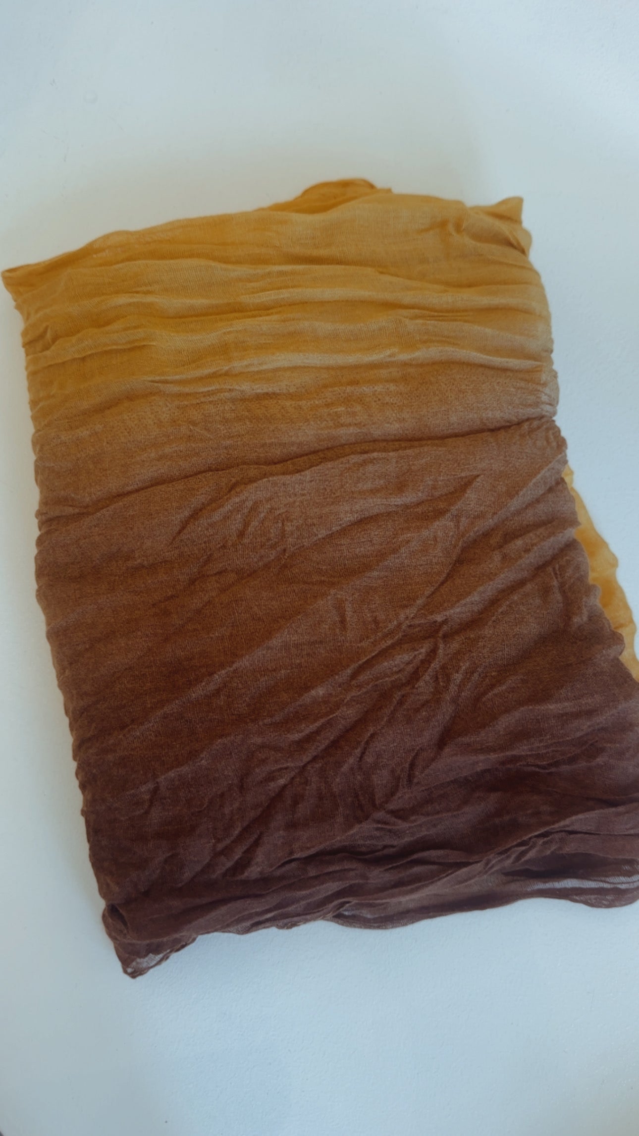 Ombre mustard & brown scarf