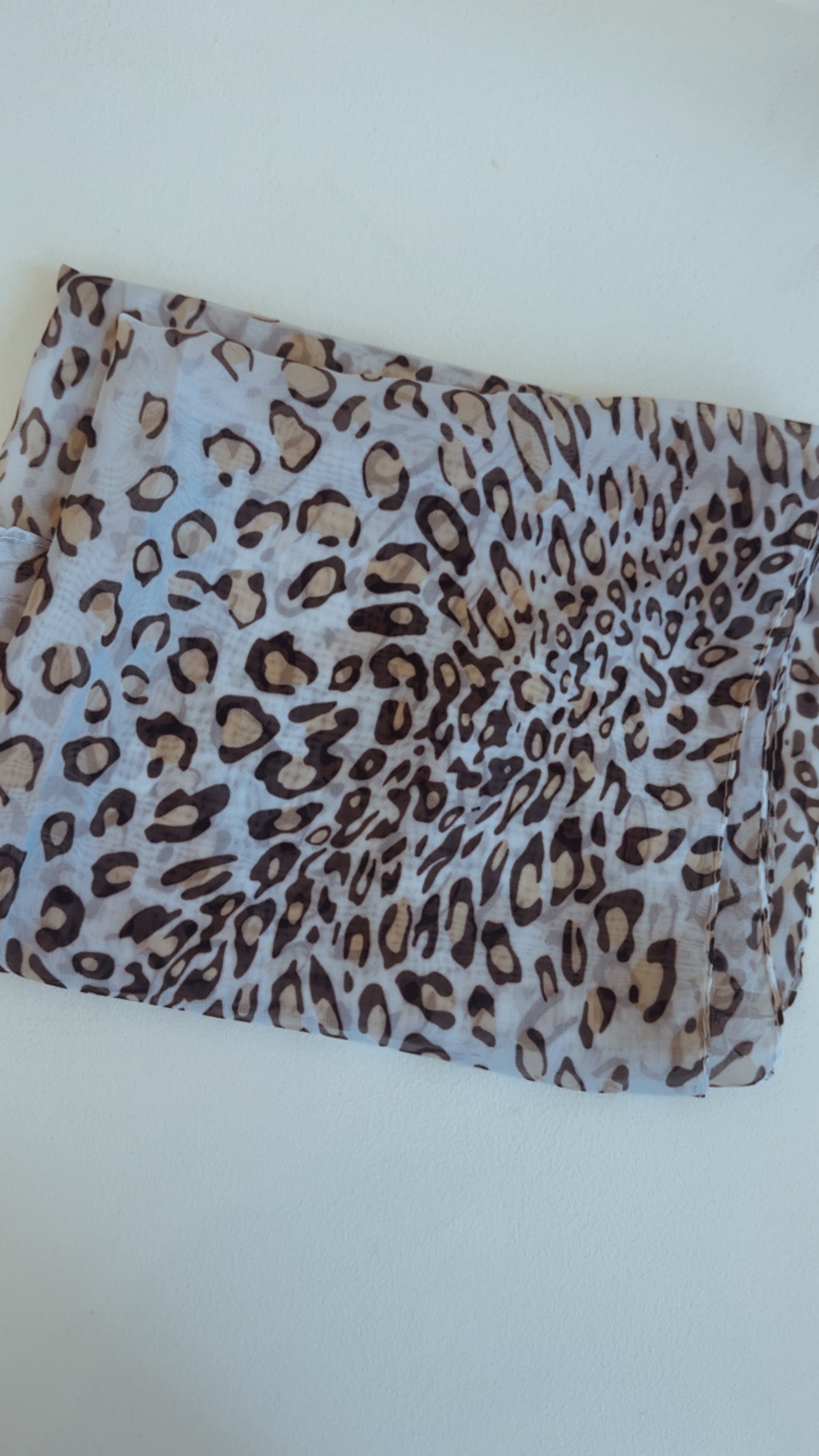 Chiffon leopard print scarf