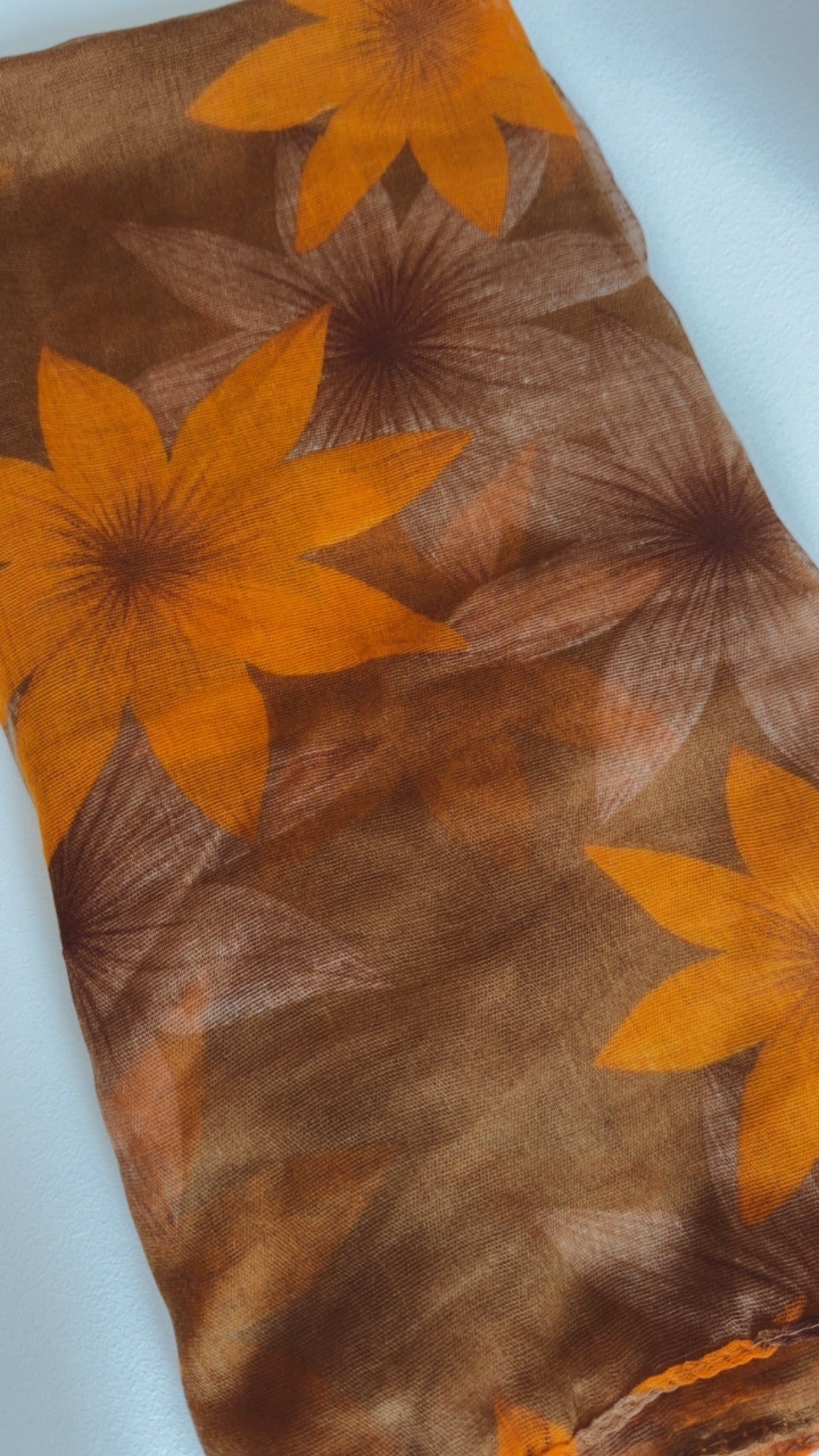 Rust & Brown Floral Print Scarf