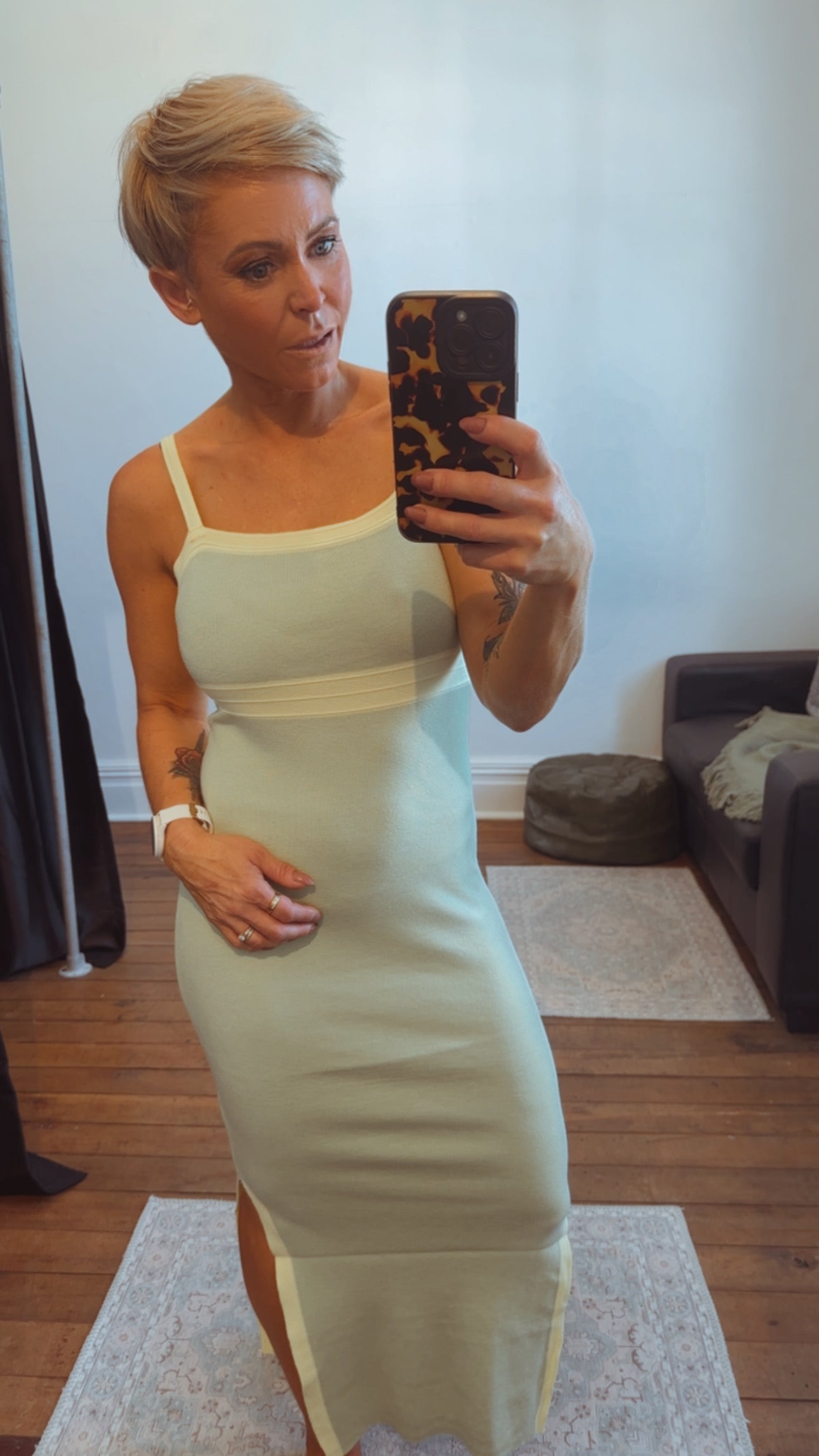 Refuge Citrus knit midi dress