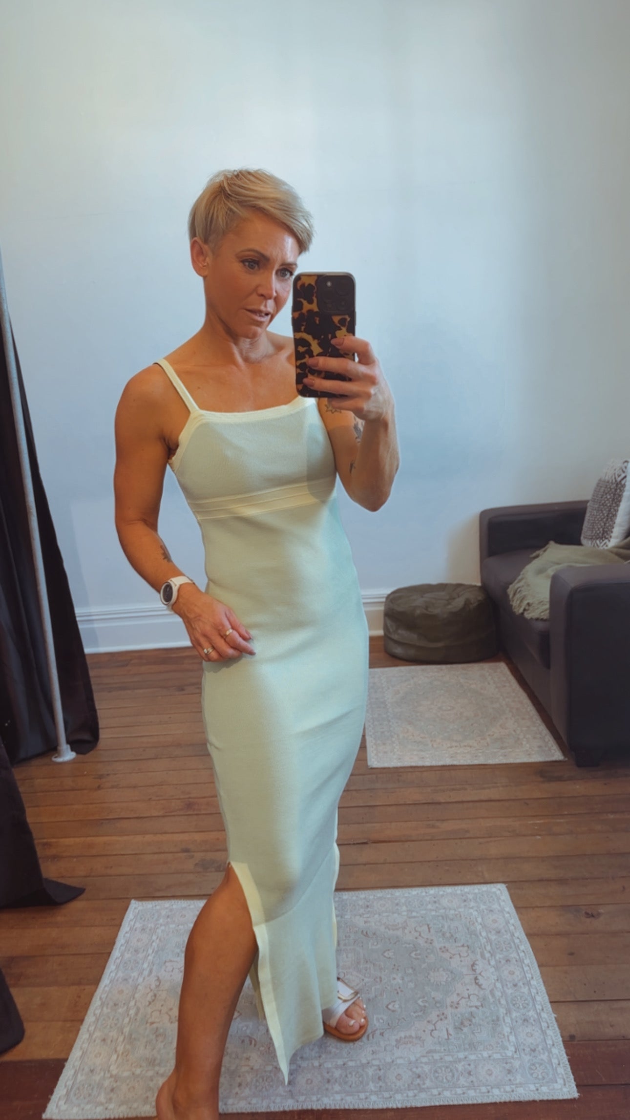 Refuge Citrus knit midi dress