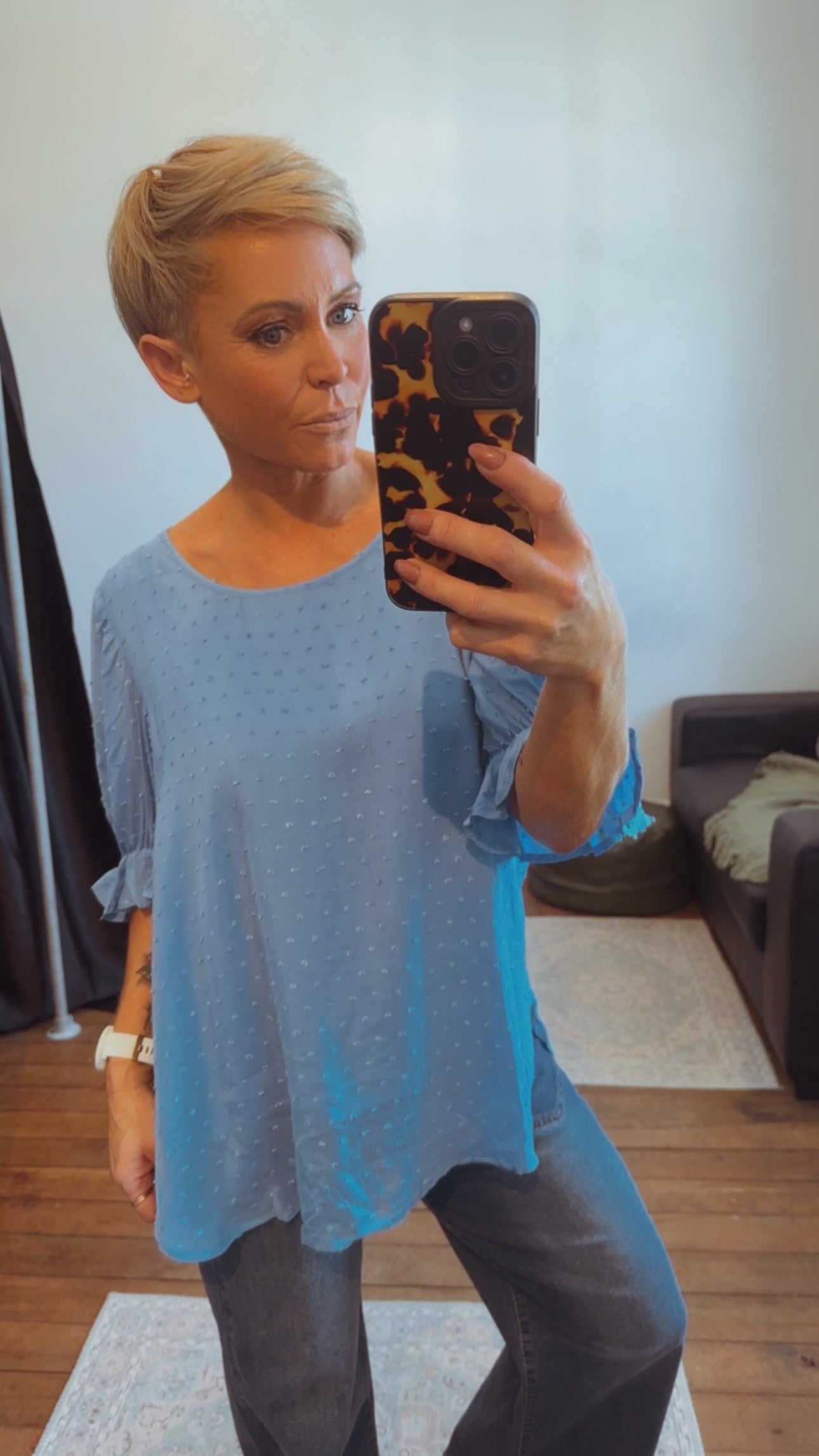 So Instyle Dobby Lace Line top