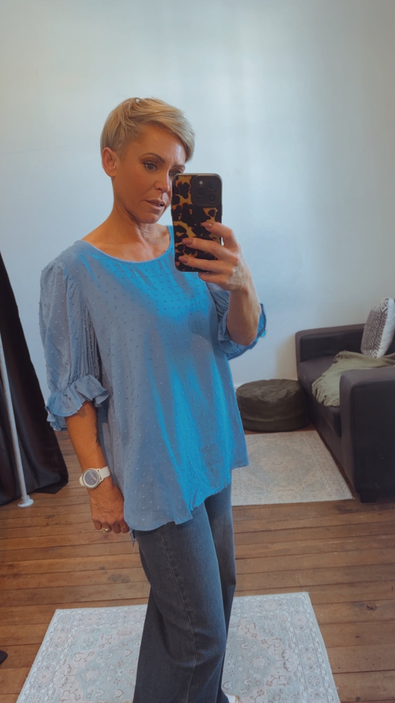 So Instyle Dobby Lace Line top