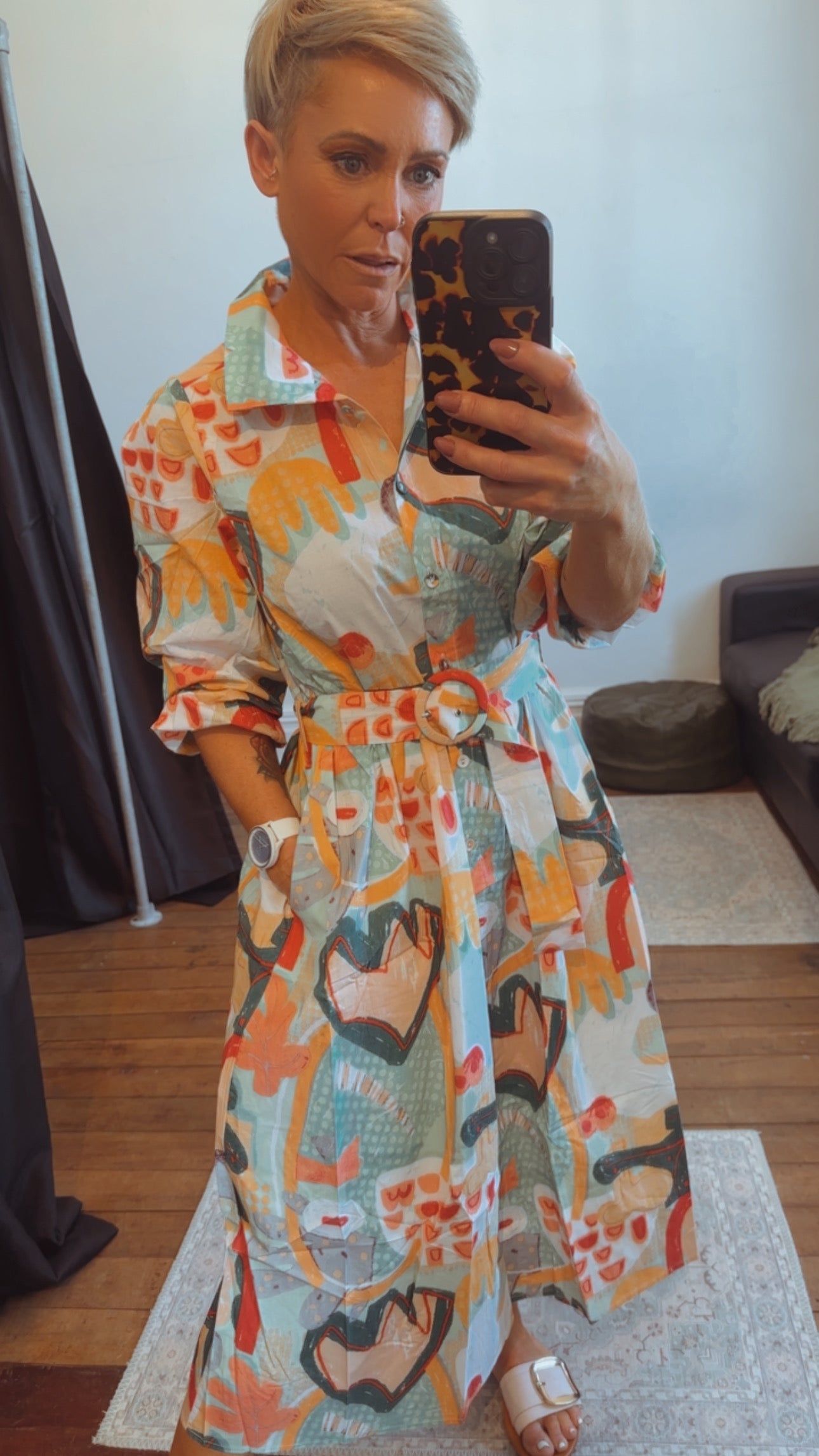 So Instyle Cotton Quirky Art Print shirt dress
