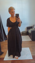 Refuge Cut Away Black Cotton Maxi Dress