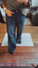 Dark Denim Front Pocket Wide Leg Wide Cuff Jeans