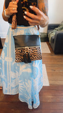 Square Black Leopard Print Crossbody Bag