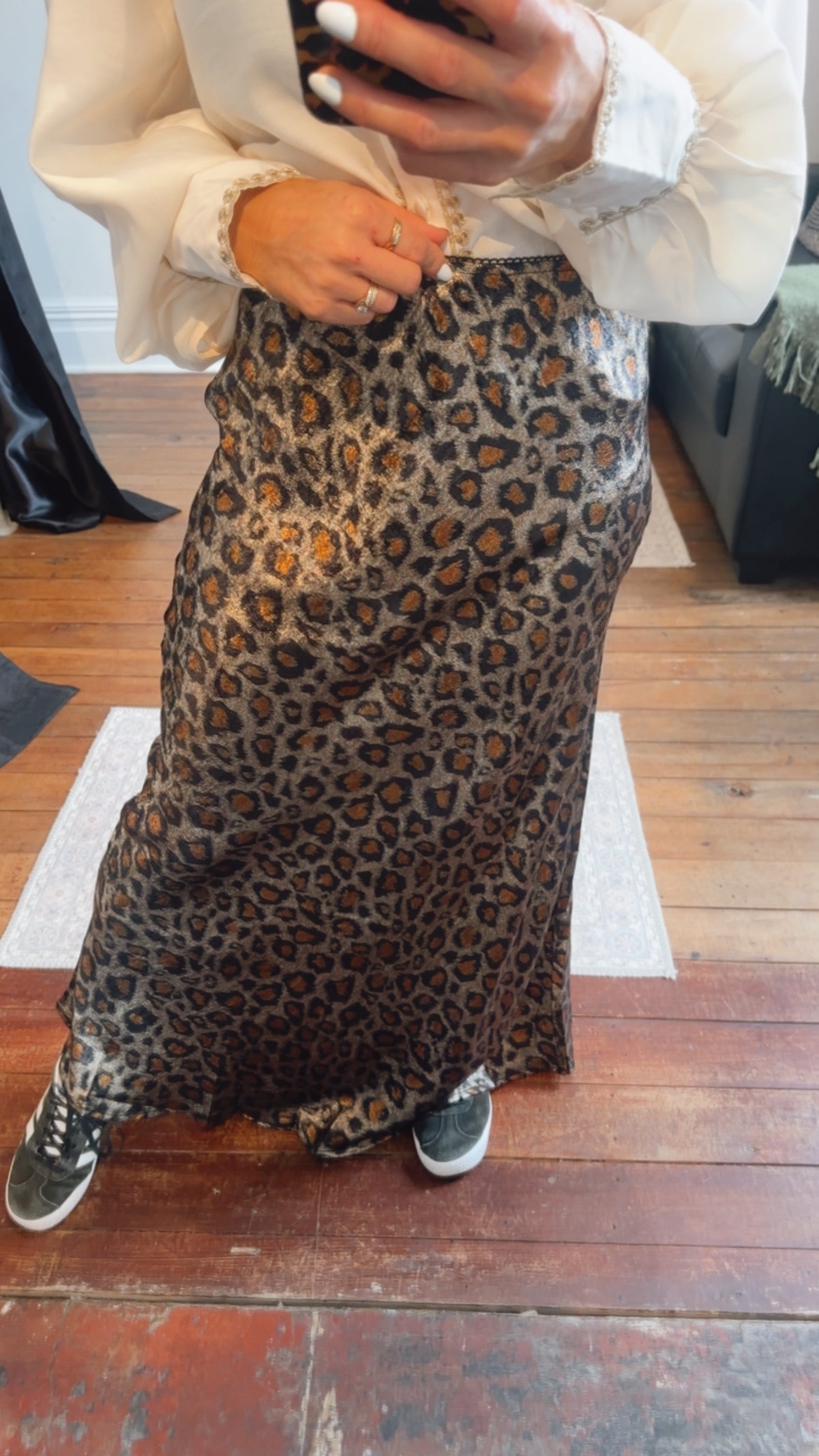 Luxe Leopard Bias Cut Skirt
