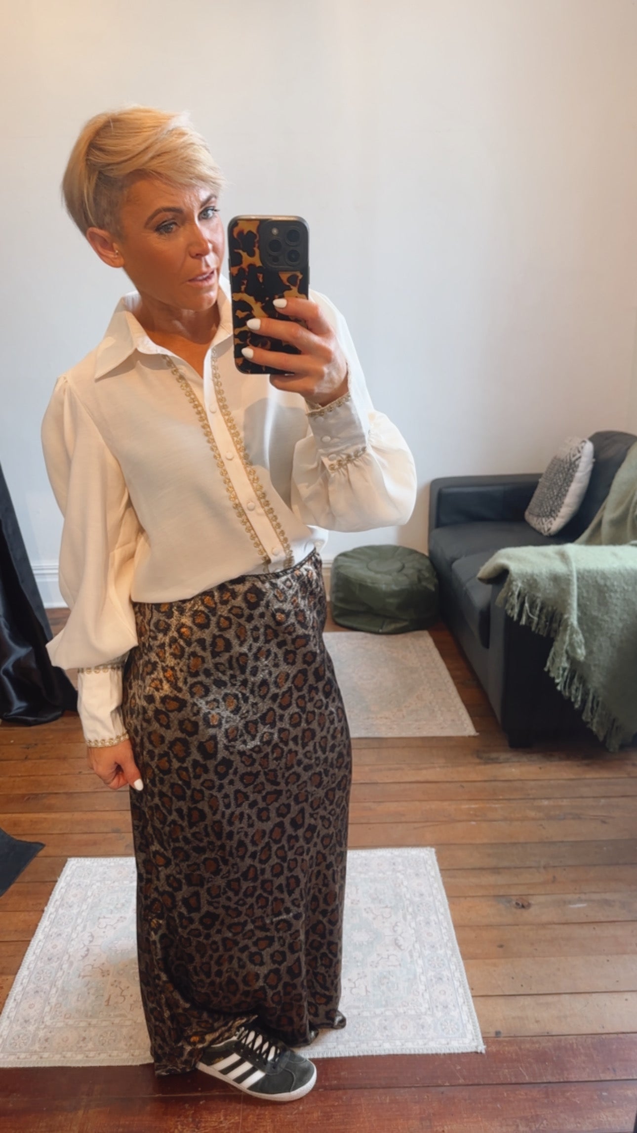 Luxe Leopard Bias Cut Skirt