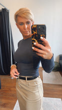 Navy Basic Knit Crop Top