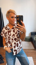 Brown Leopard Print Cotton Shirt