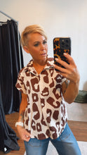 Brown Leopard Print Cotton Shirt