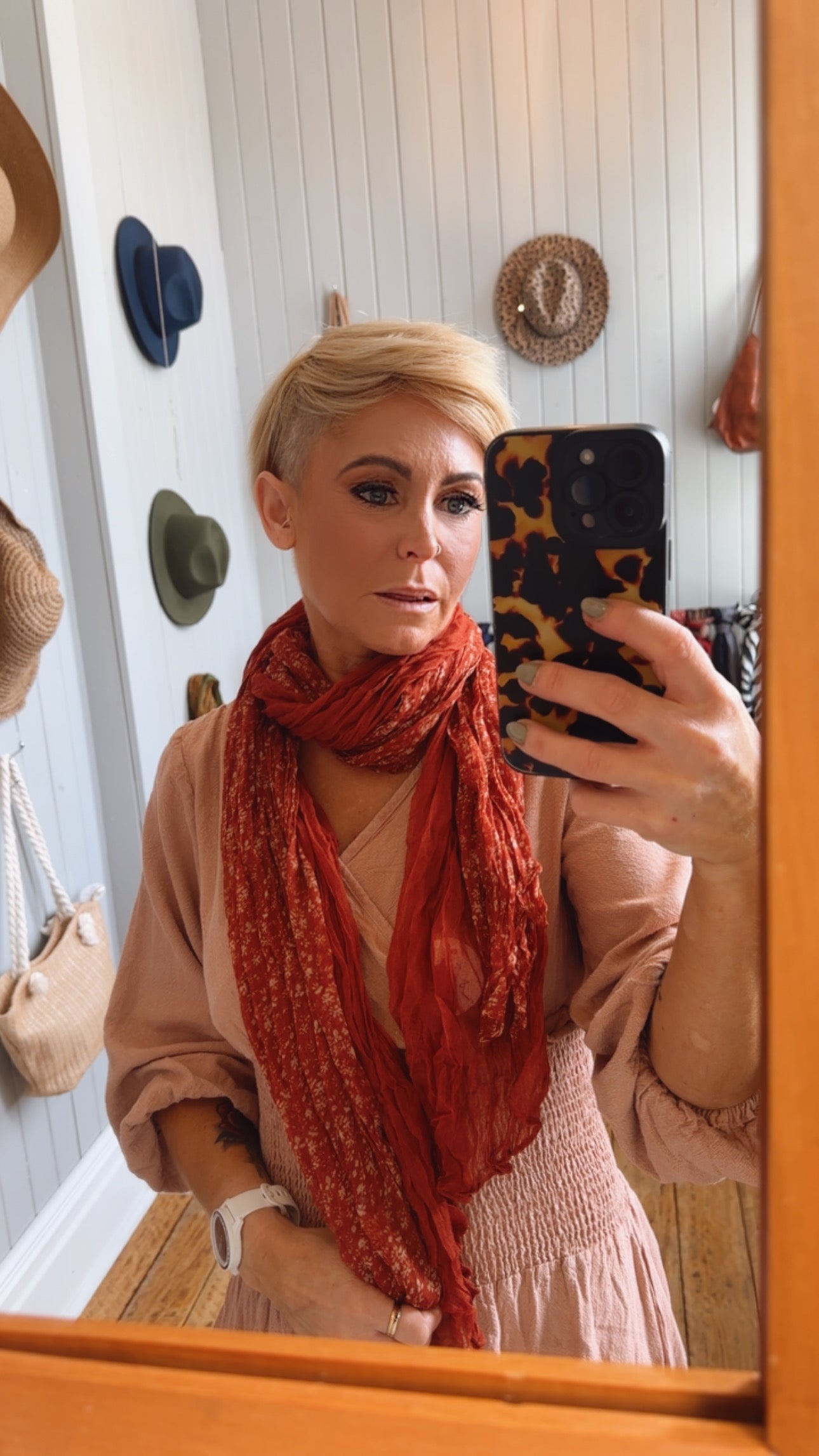 Rust Crinkle Scarf