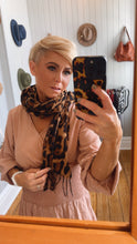 Leopard Print Tassel Scarf
