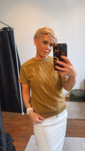 Olive Short Sleeve Knit Top