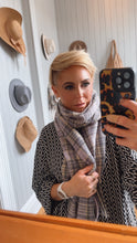 Lavender & Grey Check Tassel Knit Scarf