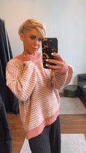 Pink Winter Stripe Knit Jumper
