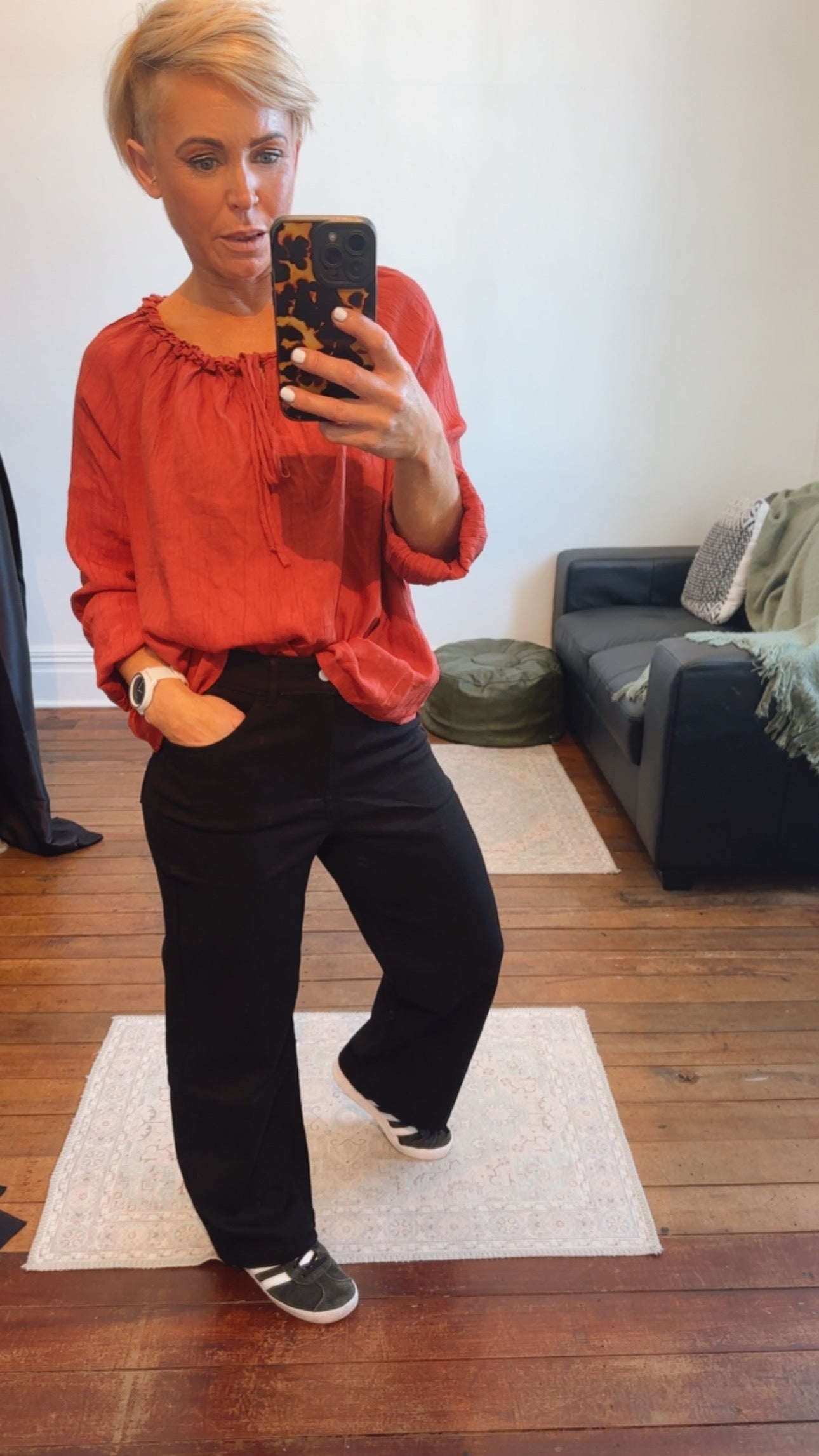 Black Wide Leg Stretch Jeans