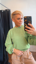Puff Long Sleeve Knit Jumper Apple Green