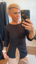 Black Twist Detail Knit Top