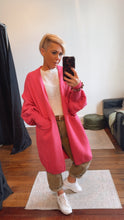 Blouson Sleeve Longline Knit Cardi Fuschia