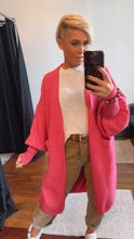 Blouson Sleeve Longline Knit Cardi Fuschia