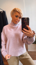 Lilac Melange Oversized Half Skivvy Knit Jumper