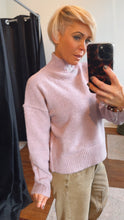 Lilac Melange Oversized Half Skivvy Knit Jumper