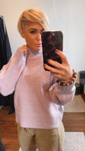 Lilac Melange Oversized Half Skivvy Knit Jumper