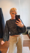 Blouson Sleeve Knit Jumper Black