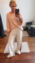 Side Contrast Panel Natural Pants