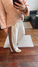 Side Contrast Panel Natural Pants
