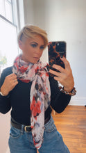 Vintage Blue & Red Ombre Print Scarf