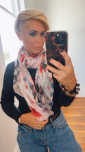 Vintage Blue & Red Ombre Print Scarf