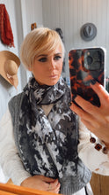 Chiffon Black & Grey Scarf