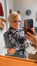 Chiffon Black & Grey Scarf