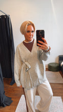 Wool Mix Wrap Knit Top Silver