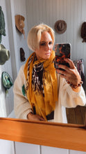 Animal Print Scarf Mustard