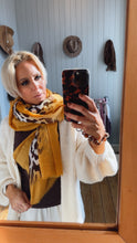 Animal Print Scarf Mustard