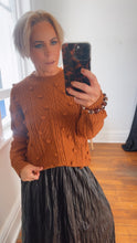 Deep Tan Pom Pom Detail Knit Top