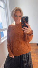 Deep Tan Pom Pom Detail Knit Top