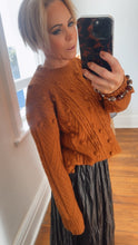 Deep Tan Pom Pom Detail Knit Top