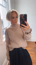 Mushroom Roll Neck Knit Top Diamond Detail