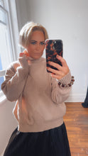 Mushroom Roll Neck Knit Top Diamond Detail