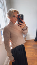 Mushroom Roll Neck Knit Top Diamond Detail