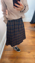 Navy Tartan Full Winter Skirt With Pockets