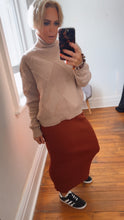 Cool Yarn Knit Skirt Rust